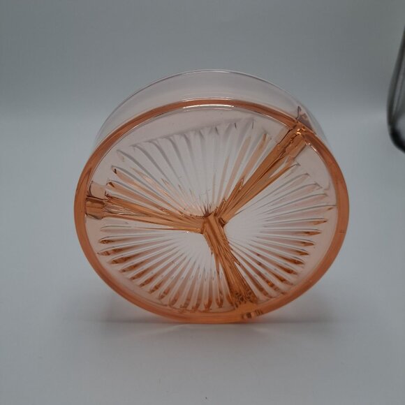 Vintage Pink Depression Glass 3 Section Divided Candy Nut Dish - Picture 5 of 16